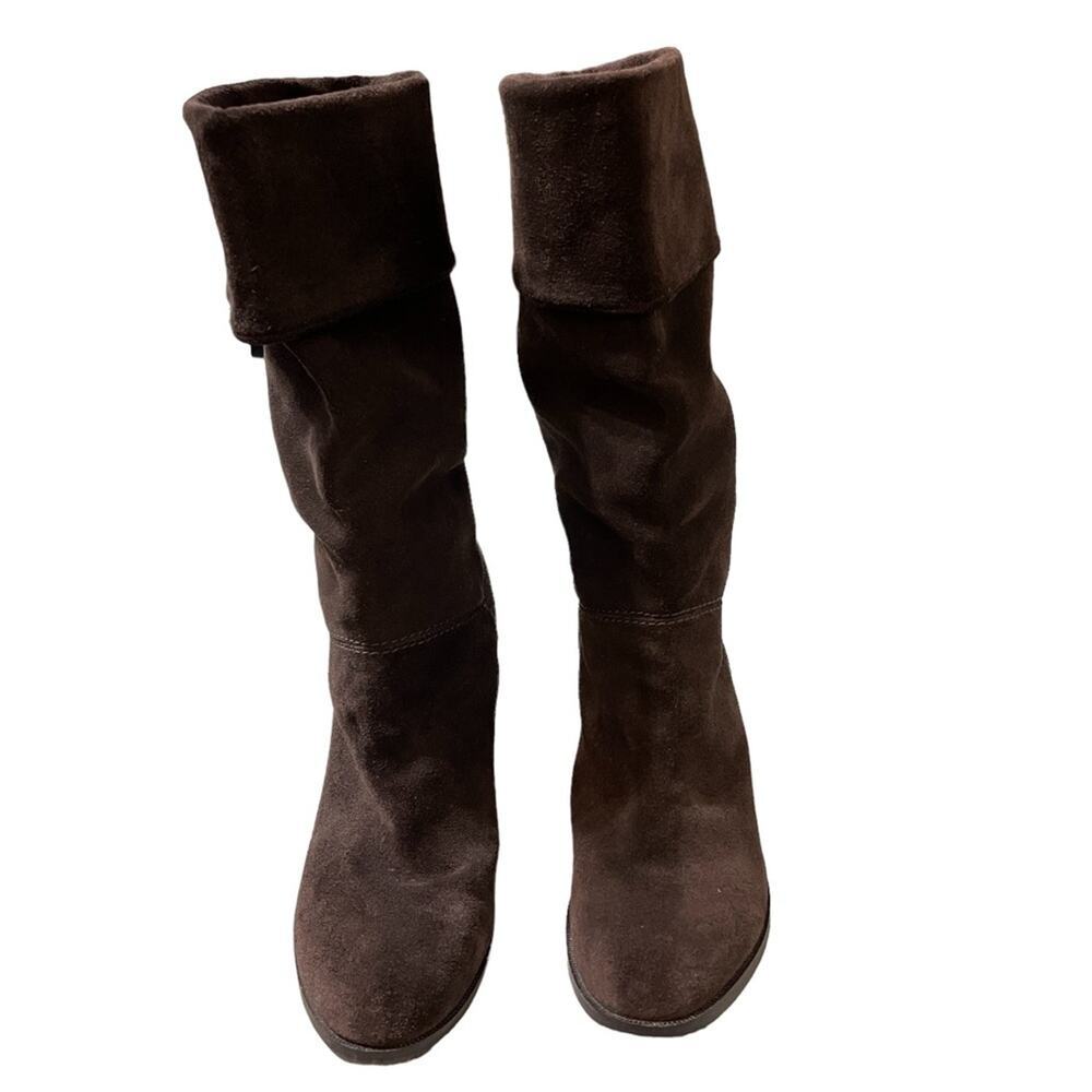 Ann Taylor High Heel Suede Boots Brown 7.5 - Picture 3 of 7